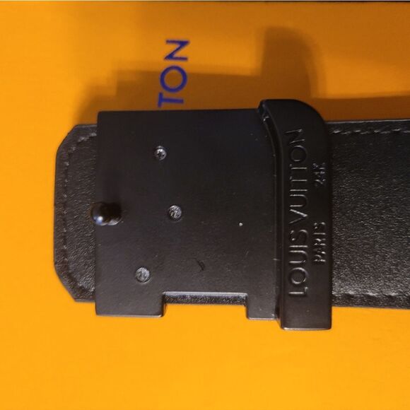 Authentic Louis Vuitton Monogram Black Belt 46/115 AC1425 - Picture 6 of 7